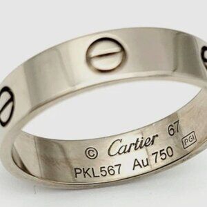 Cartier LOVE Ring 5.5 mm 18K White Gold, 67 EU 11.75 US
